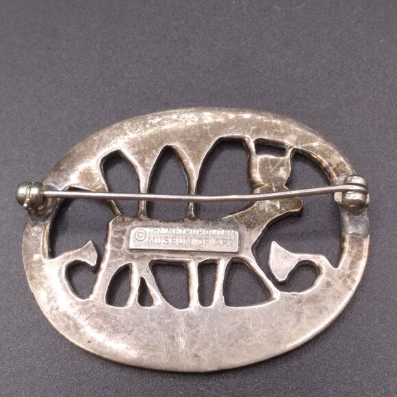 Vintage Sterling Silver 925 Metropolitan Museum Of Art Egyptian Revival Brooch - Picture 2 of 4